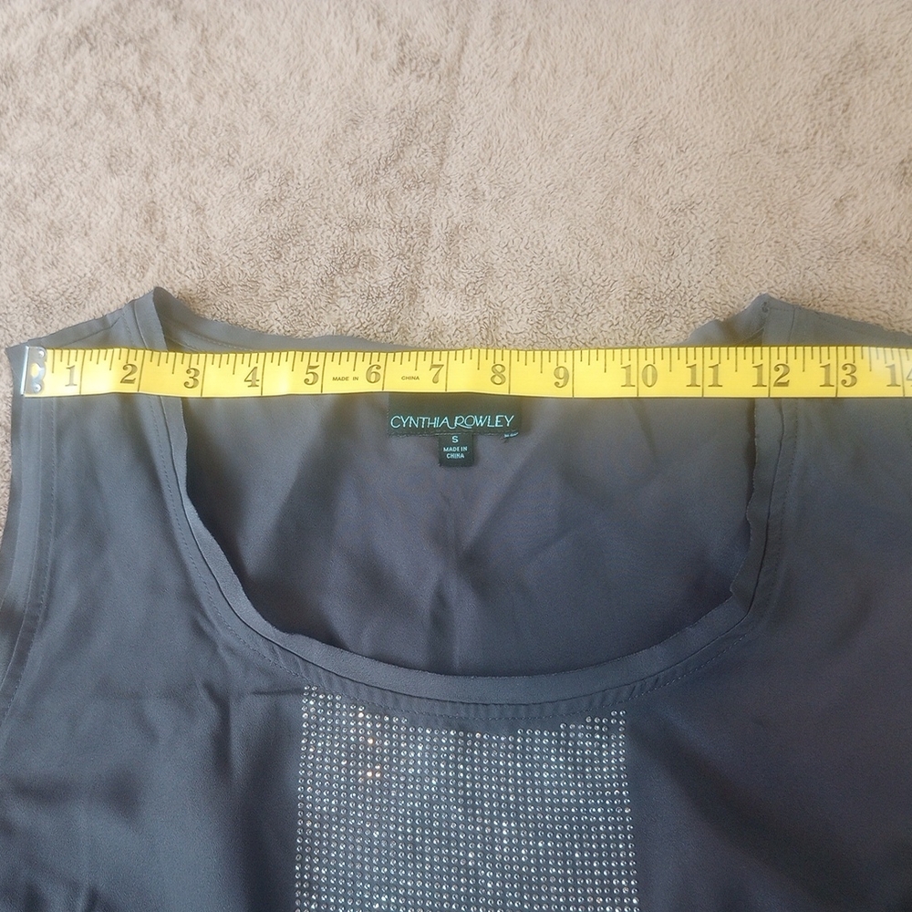 Women's Black Sleeveless Top with Silver Accents - Picture 7 of 11